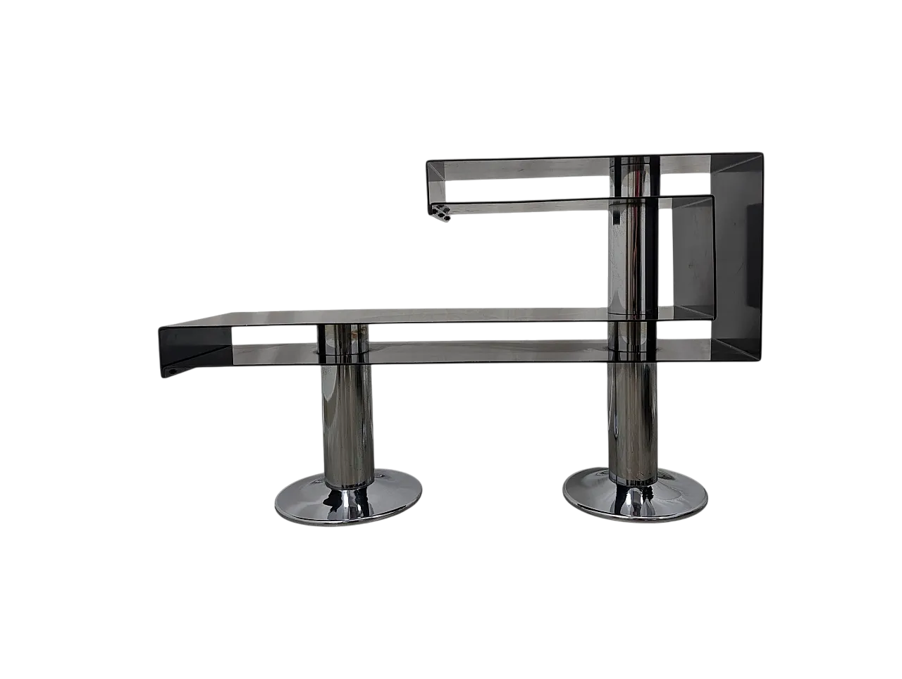 Consolle da ingresso in metallo cromato e verniciato anni 70 9