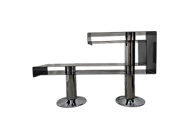 Consolle da ingresso in metallo cromato e verniciato anni 70