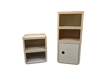 Coppia di contenitori modulari disegnati da Anna Castelli per Kartell