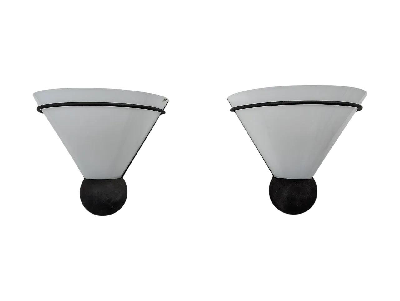 Coppia di Vart in Murano Glass Applique, anni '80 9