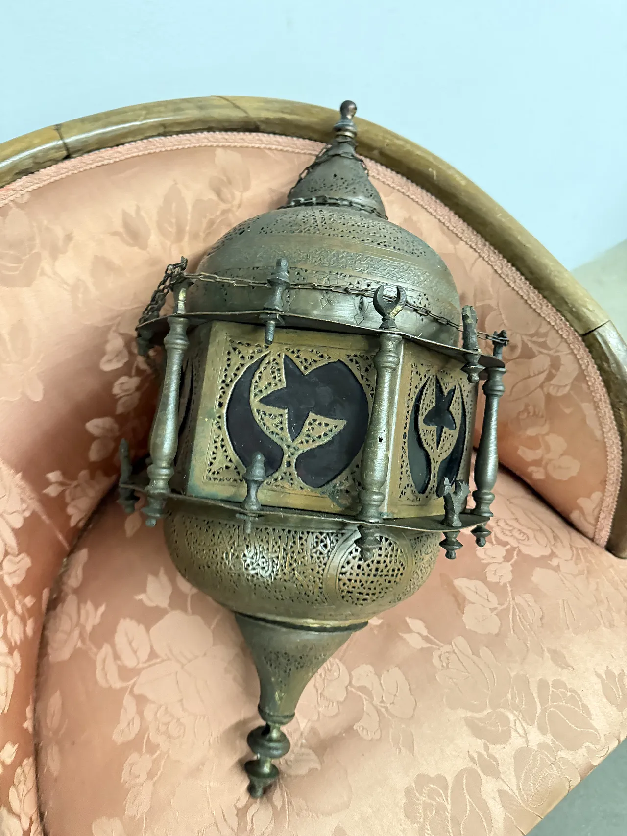Lanterna Marocchina In Vetro Verde – Portacandele Decorativo Con Intagli, Luce D'Ambiente Per Interni, Stile Etnico