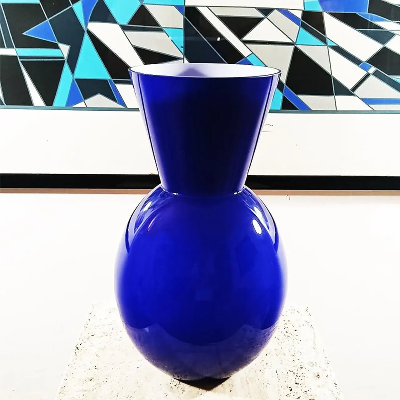 Murano glass cracked vase, 70s 2