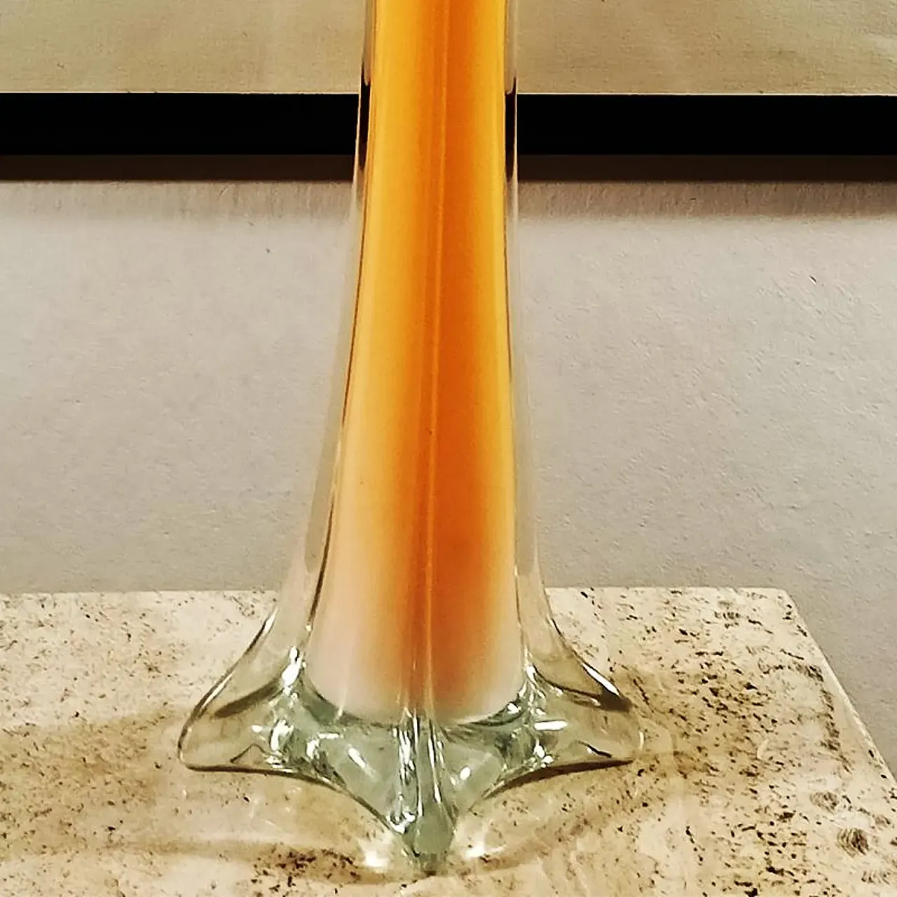 Vaso floreale arancione in vetro di Murano, anni '60 6