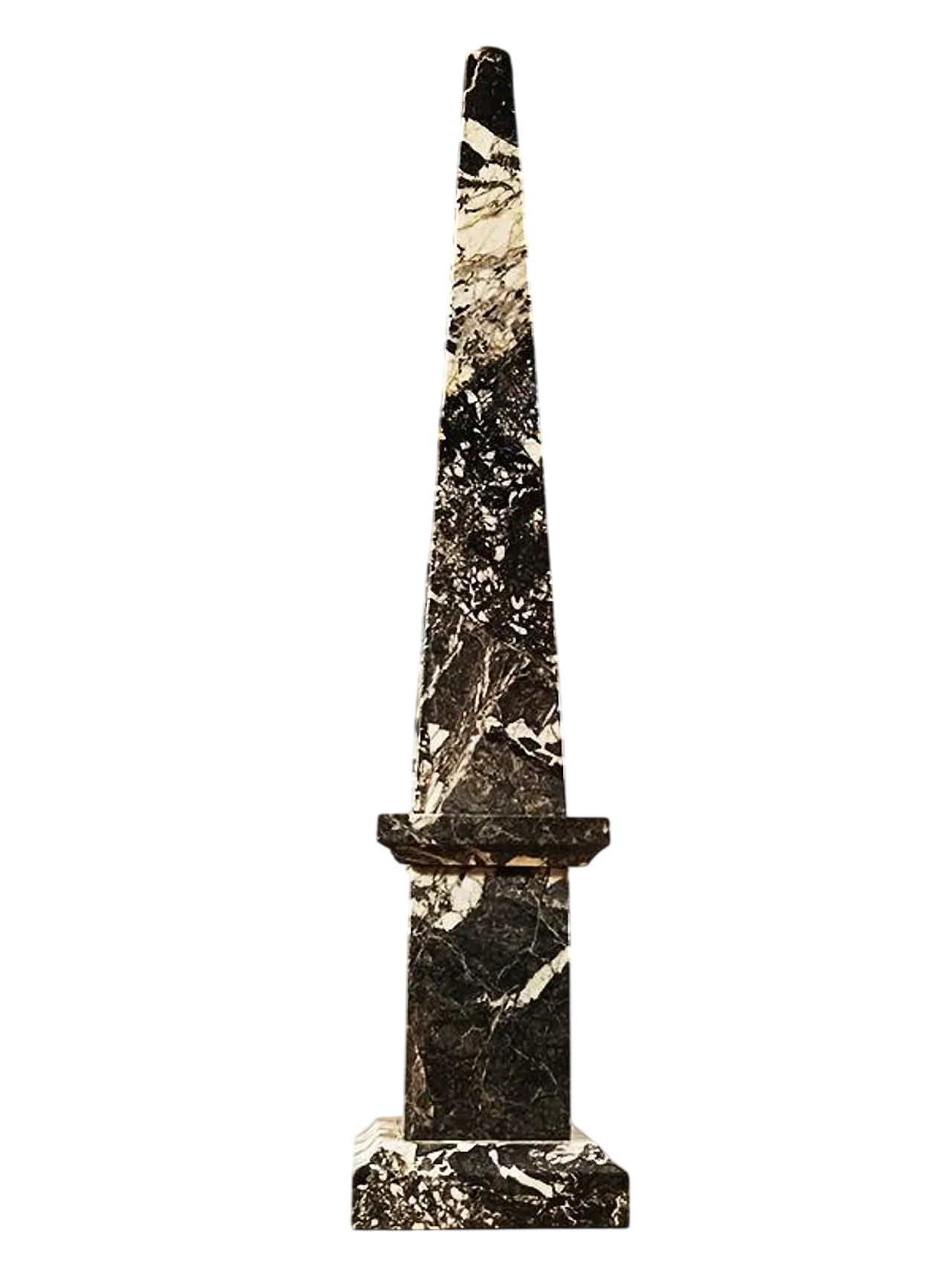 Hand carved obelisk in Black Marble from L'Aquitania, 1960s 8