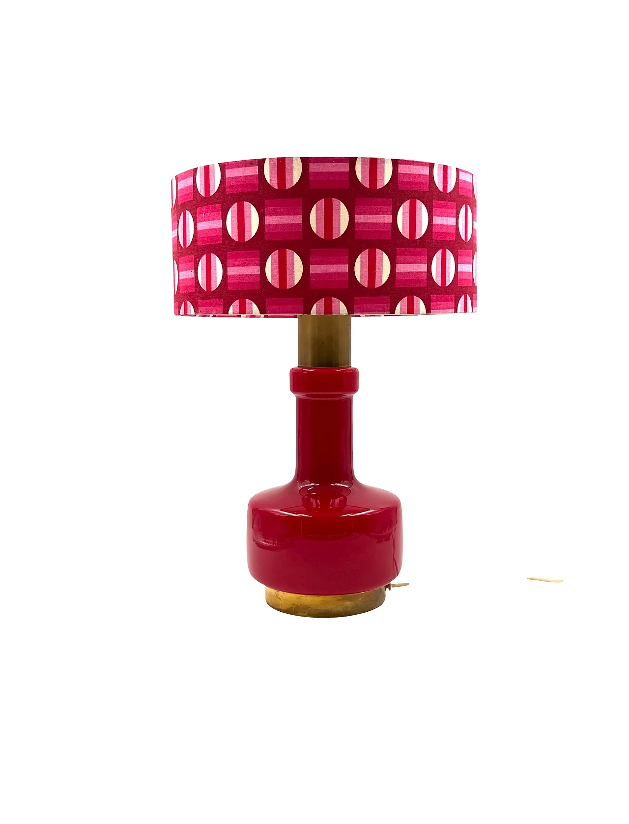 Space Age Red Glass Table Lamp, Italy's Italia 1