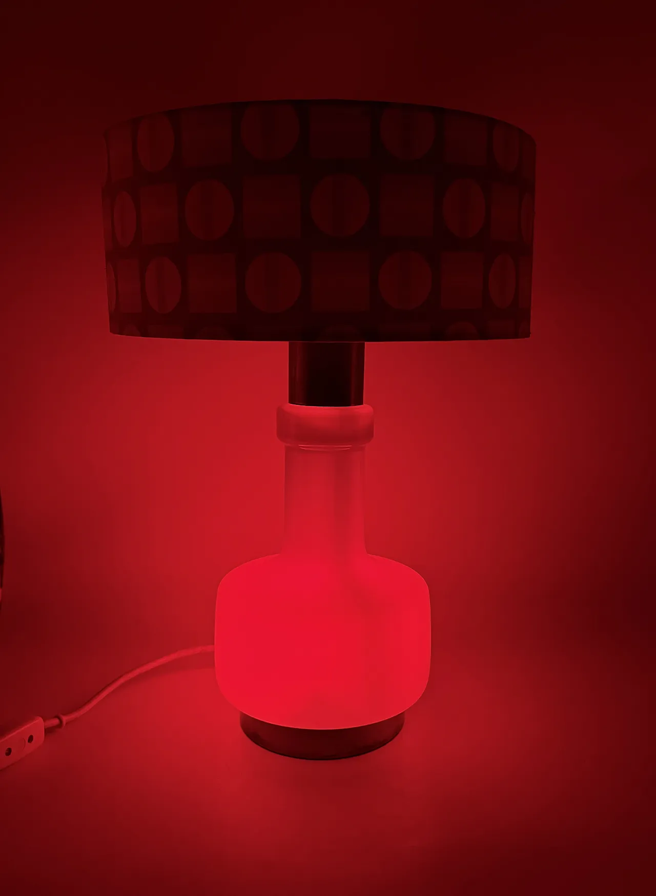 Space Age Red Glass Table Lamp, Italy's Italia 4