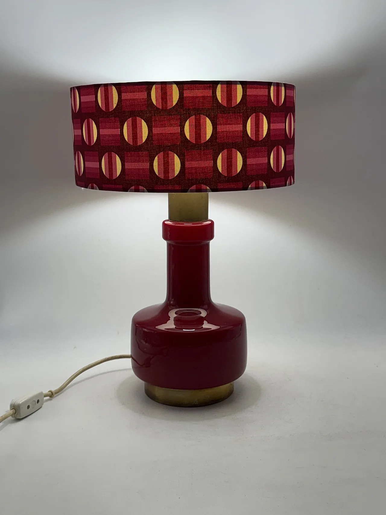 Space Age Red Glass Table Lamp, Italy's Italia 6