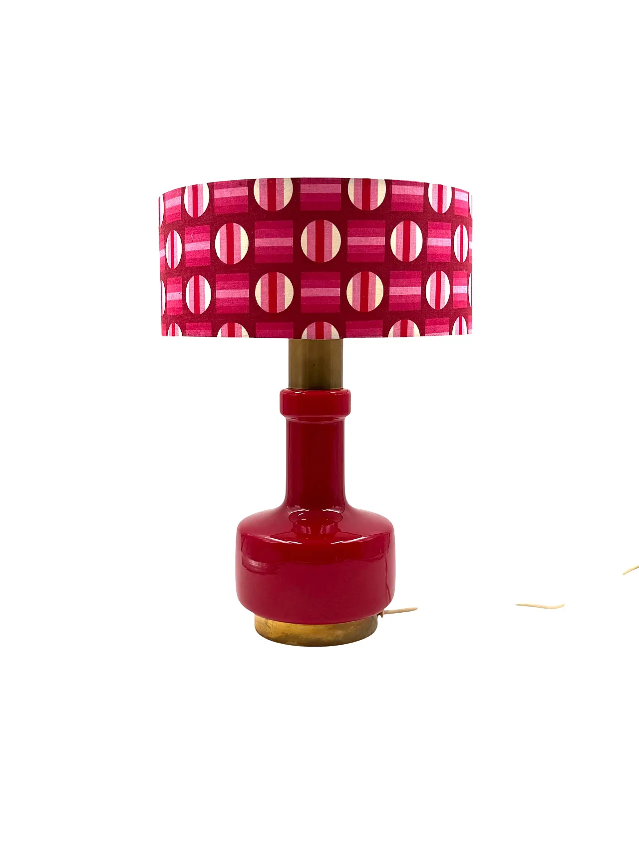 Space Age Red Glass Table Lamp, Italy's Italia 8