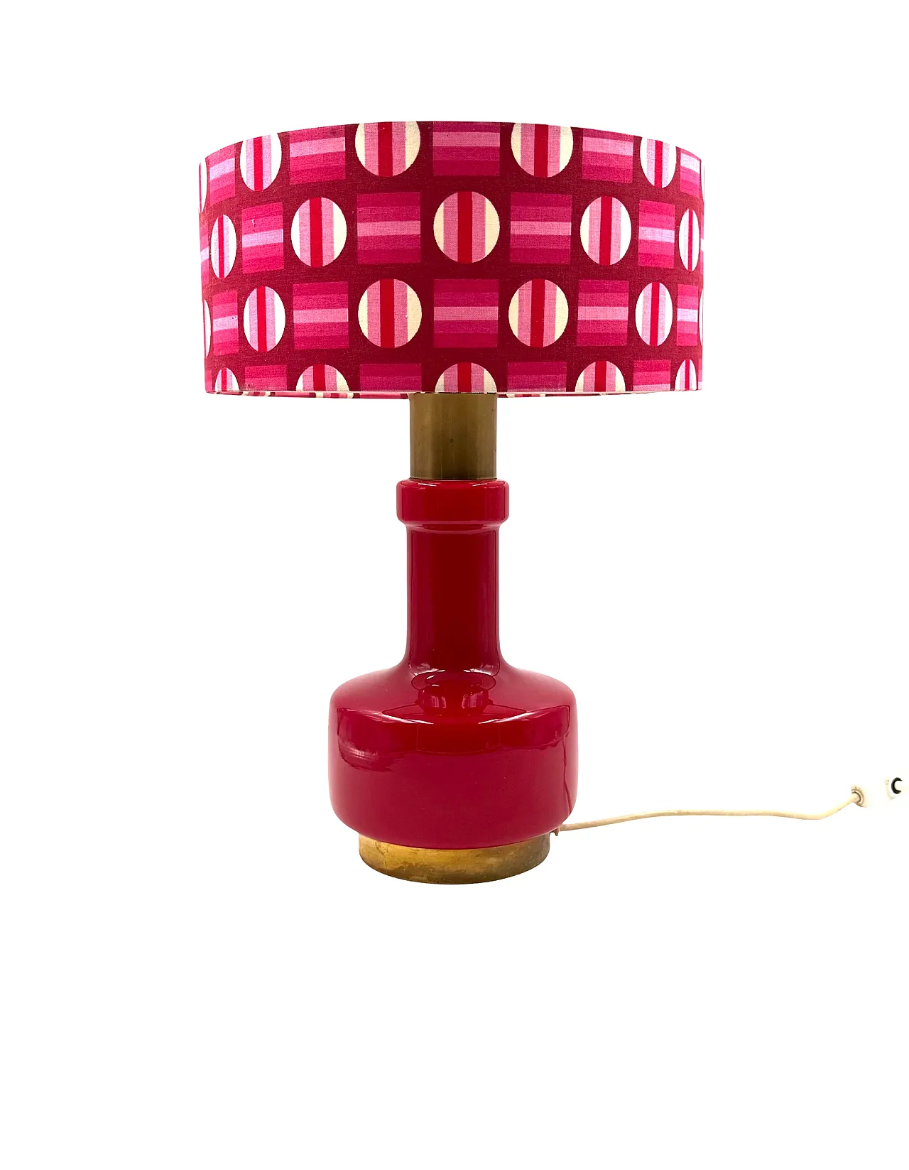Space Age Red Glass Table Lamp, Italy's Italia 9