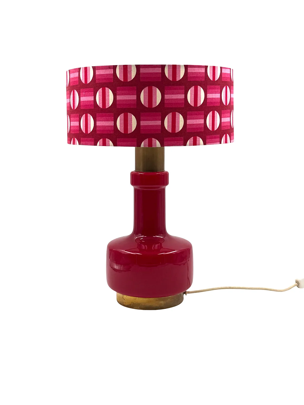Space Age Red Glass Table Lamp, Italy's Italia 12