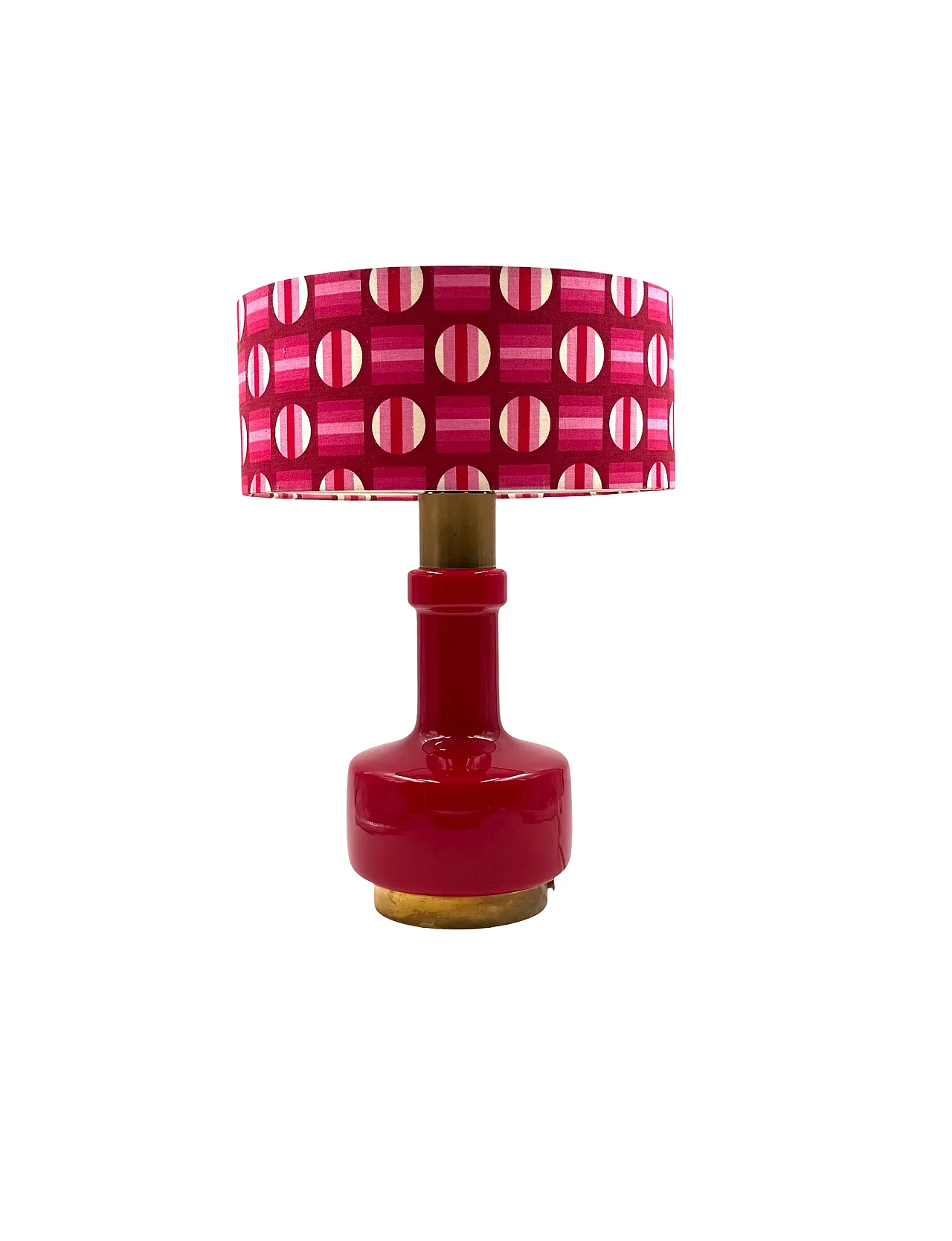 Space Age Red Glass Table Lamp, Italy's Italia 13