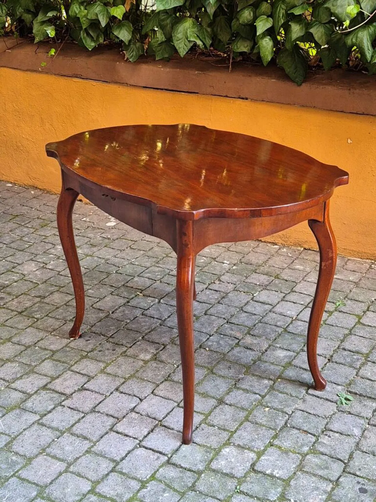 Placue table in walnut wood, 19th century 6