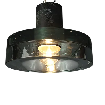 Lampada da soffitto in metallo e vetro, anni '60