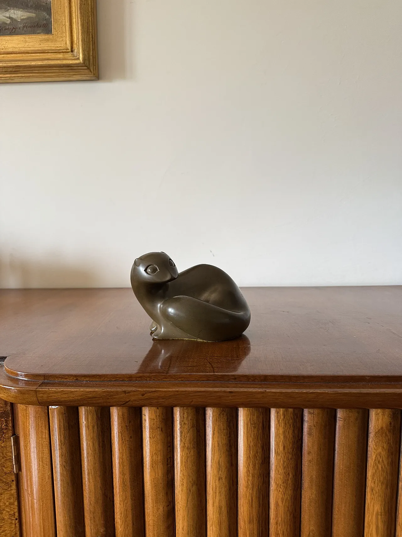 Bronze sculpture of a otter, Richard Fisher Europa 1950 3