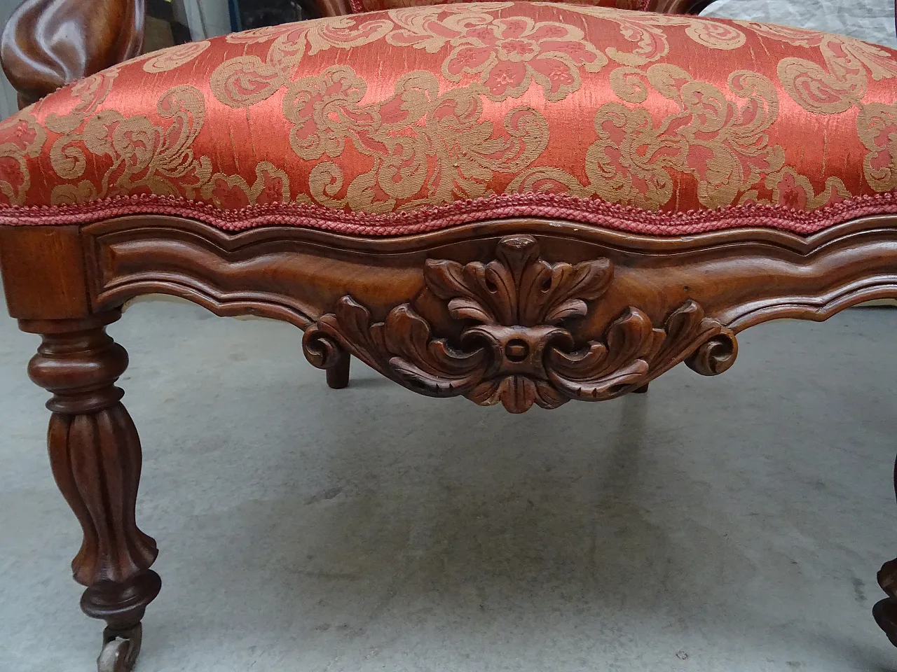Pair of Charles X carved armchairs, first half 19th century 2