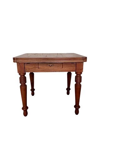 Tavolo in legno estensibile rustico, anni '30