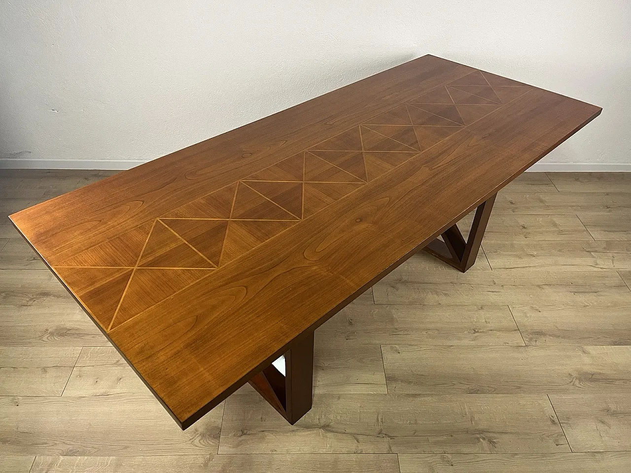 Wooden table with crosses legs, 1980s 11