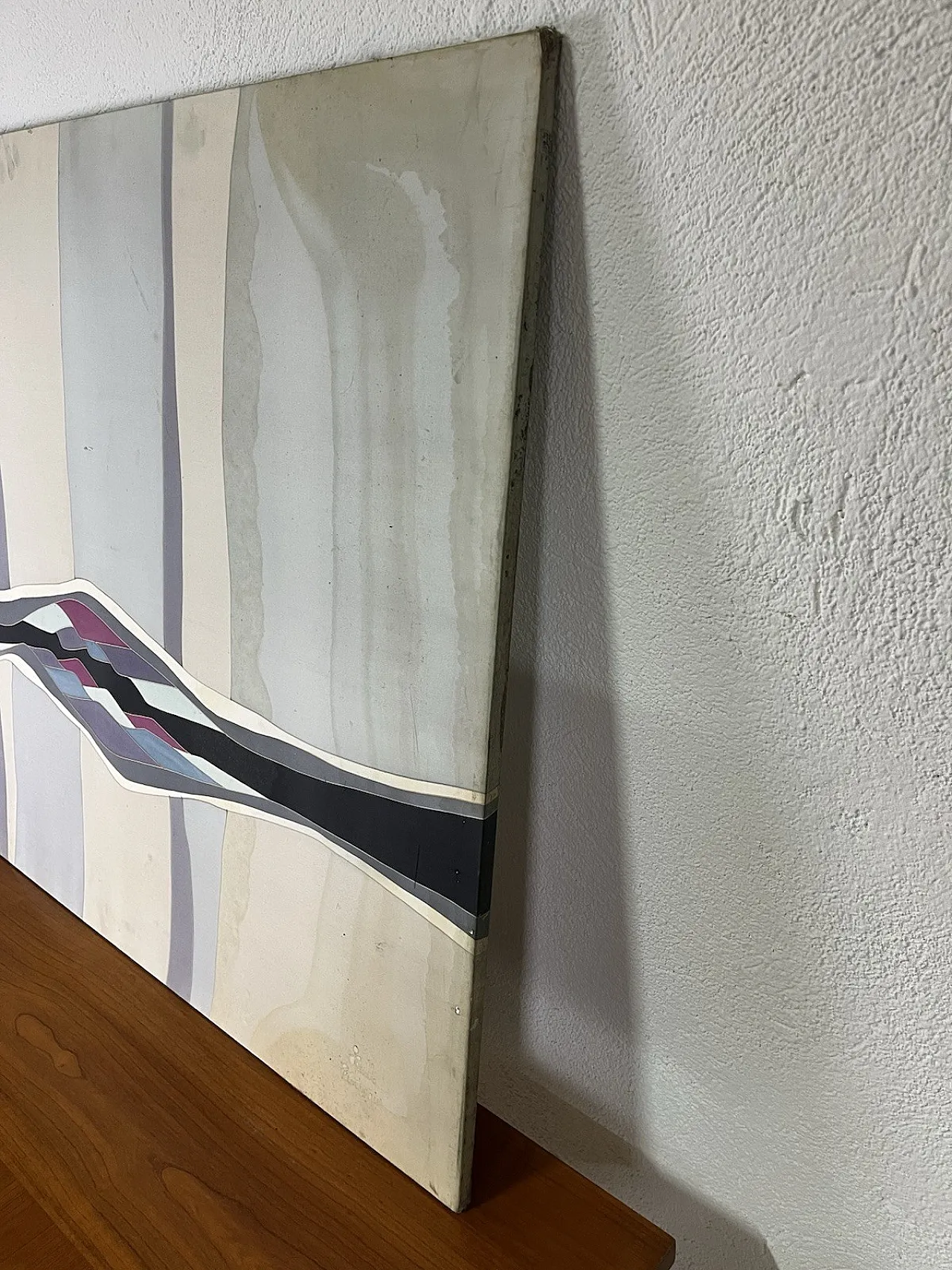 Hand painted silk panel, 1970s 7