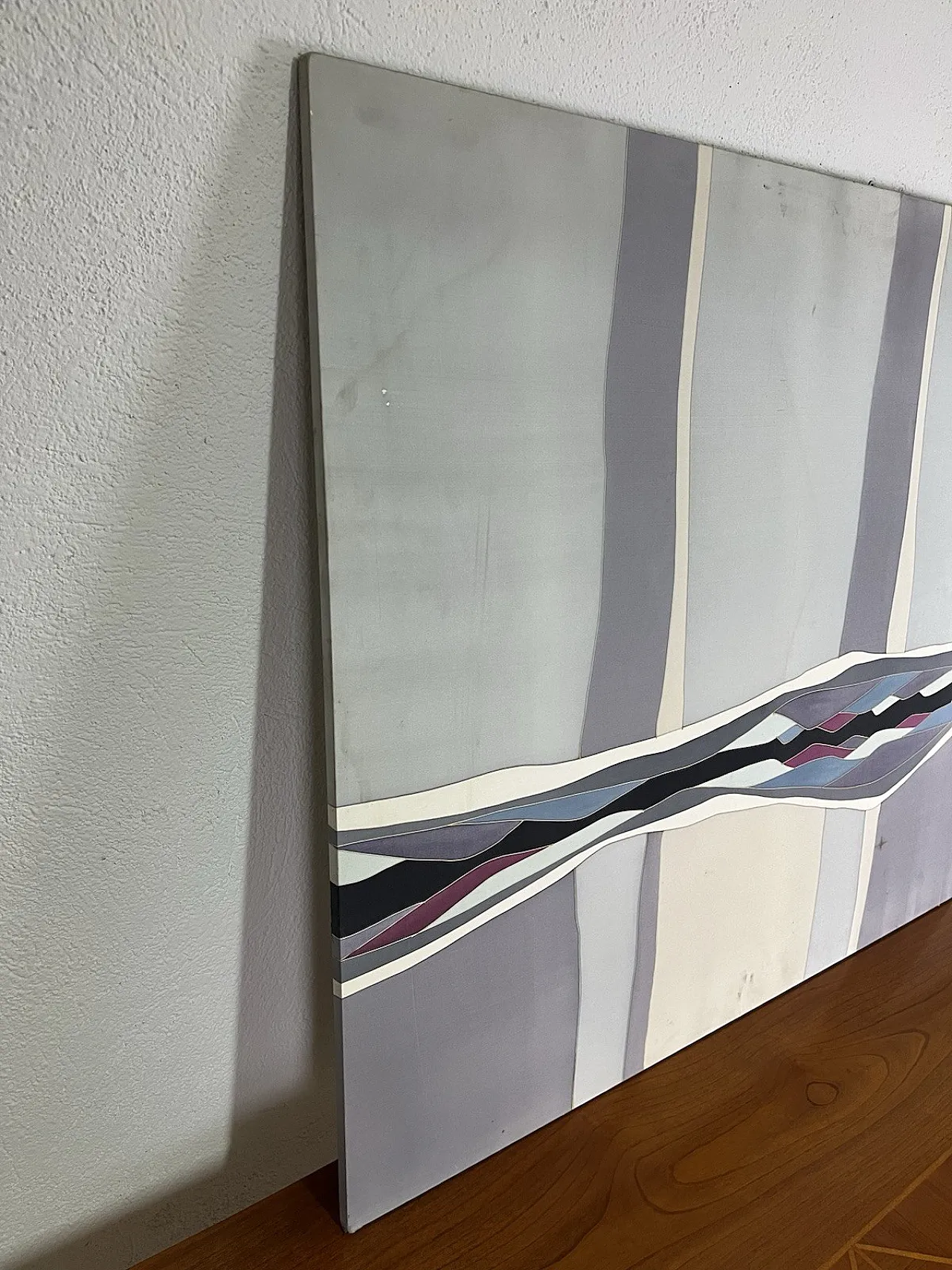 Hand painted silk panel, 1970s 8