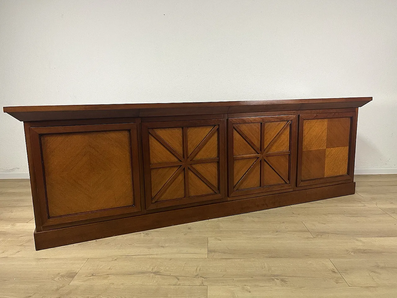 Sideboard in legno con motivi a forma di croce, 80s 11