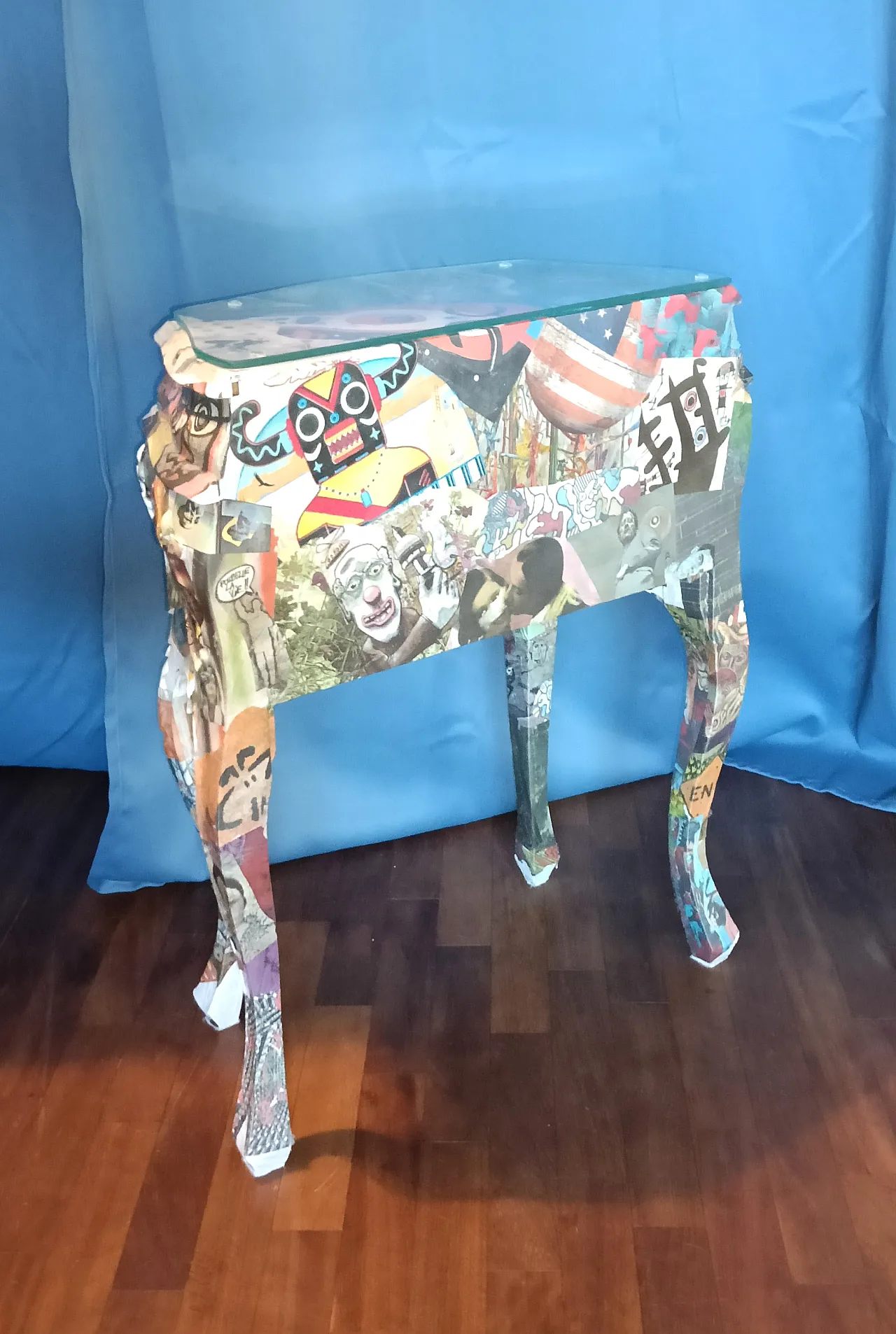 comodino old style, rivestito con decoupage 14