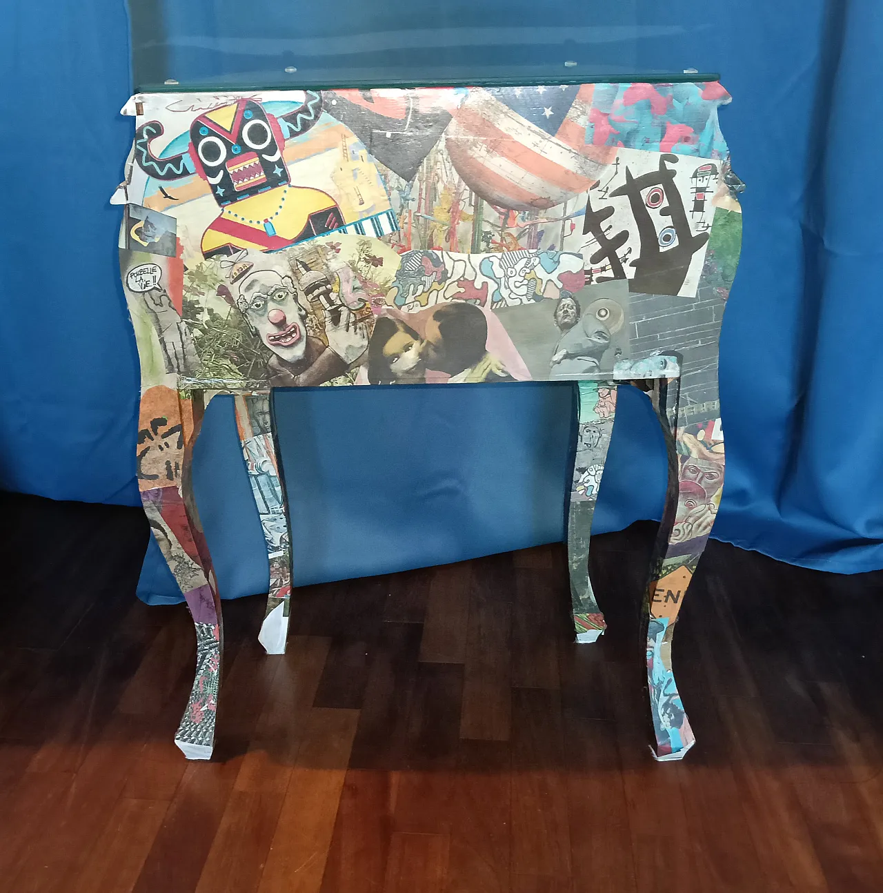 comodino old style, rivestito con decoupage 15