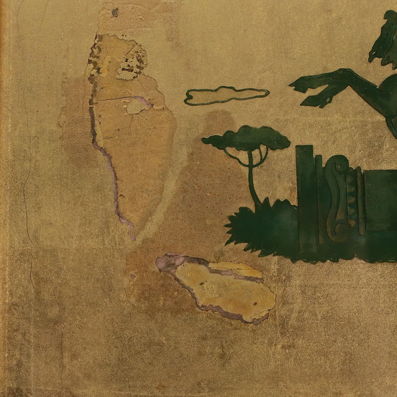 Scatola in legno di rovere con coperchio inciso, anni '30 6