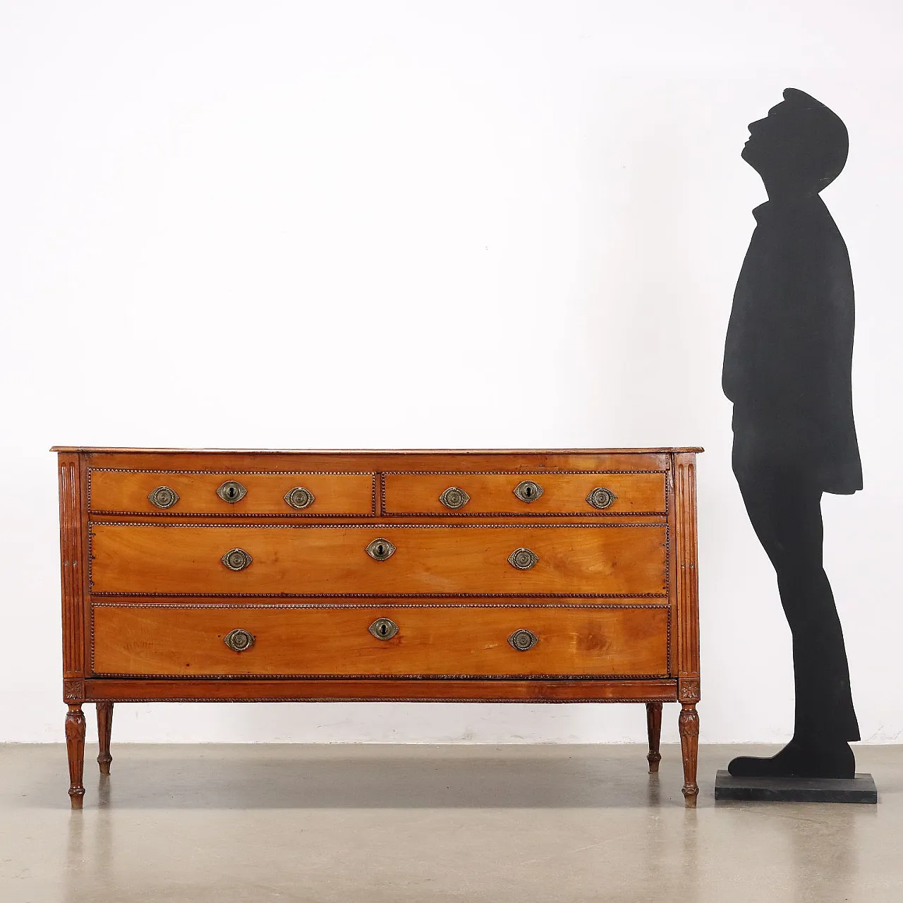 Cassettone neoclassico in ciliegio con 4 cassetti, '700 2