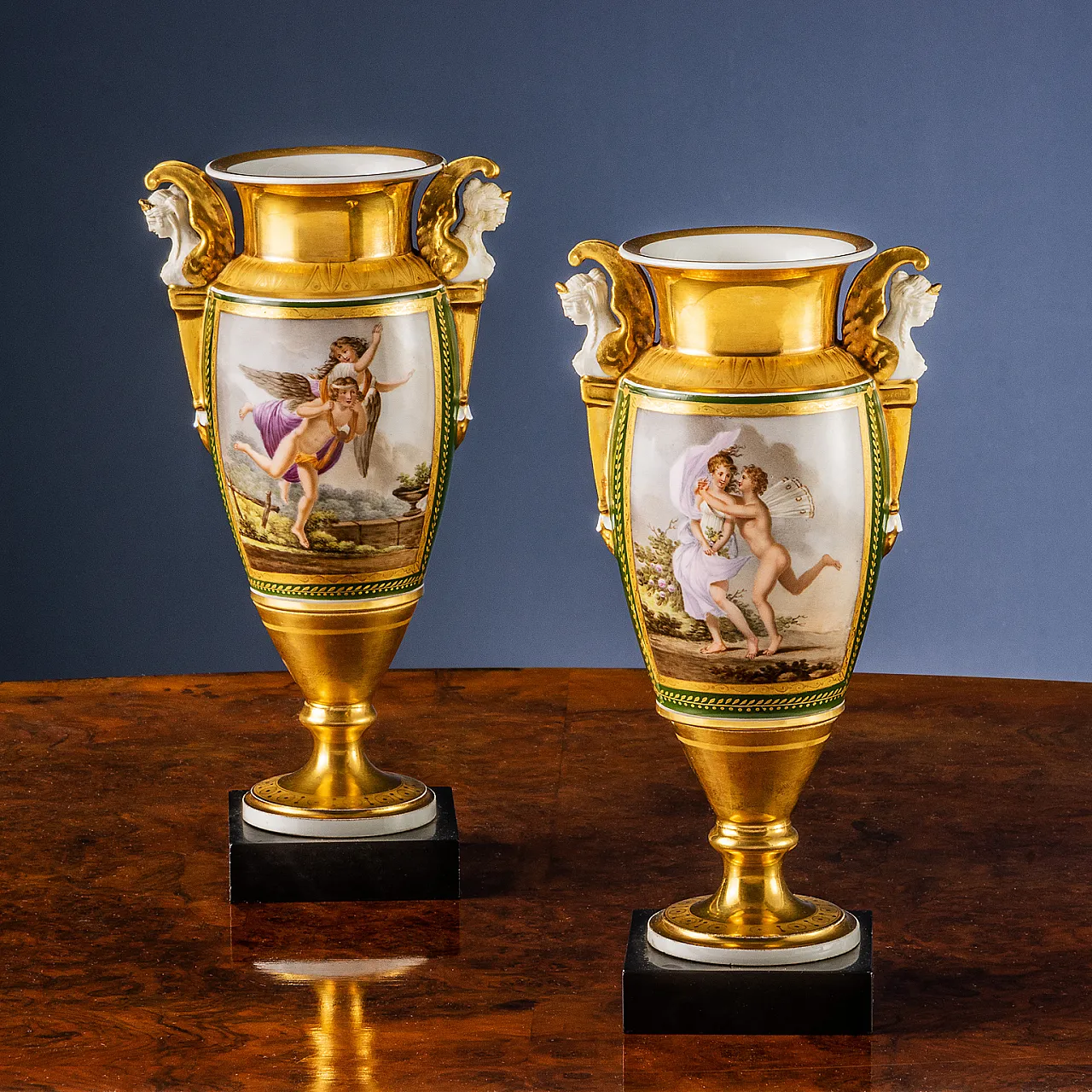 Pair of Dagoty ceramic vases, 19th century 1
