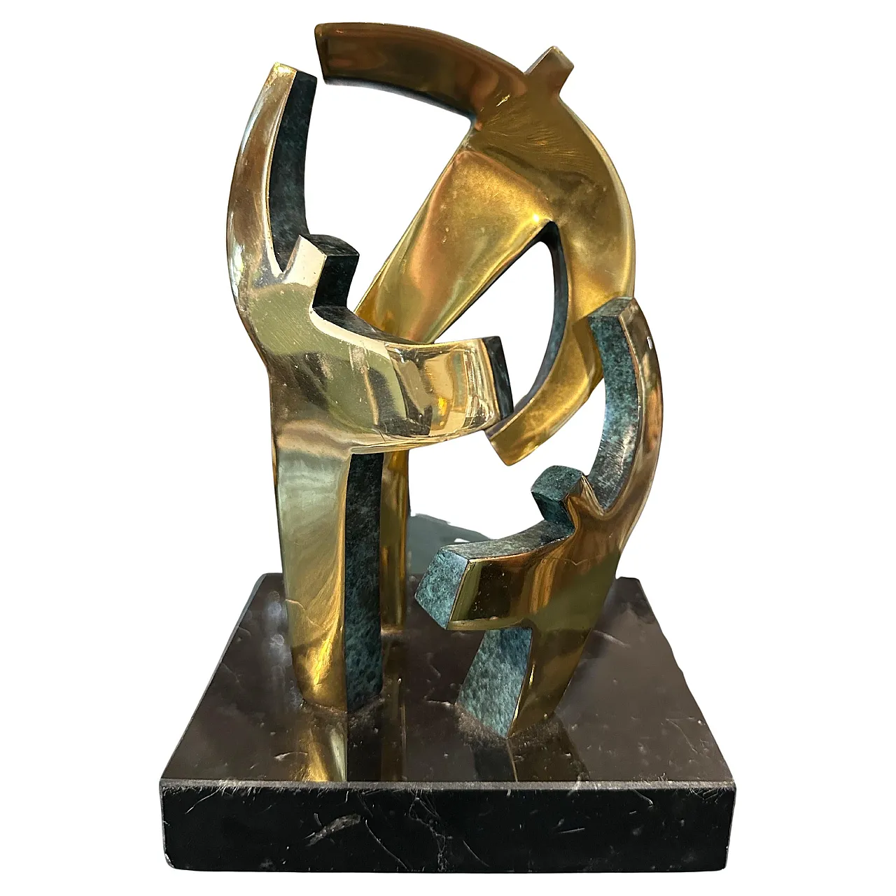 Gilded bronze and marble sculpture by Gaudio, 1990s 1