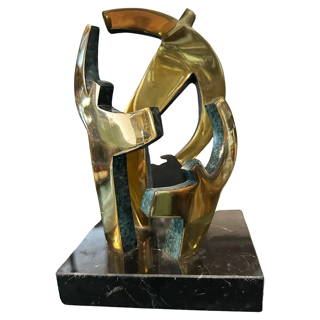 Gilded bronze and marble sculpture by Gaudio, 1990s 2