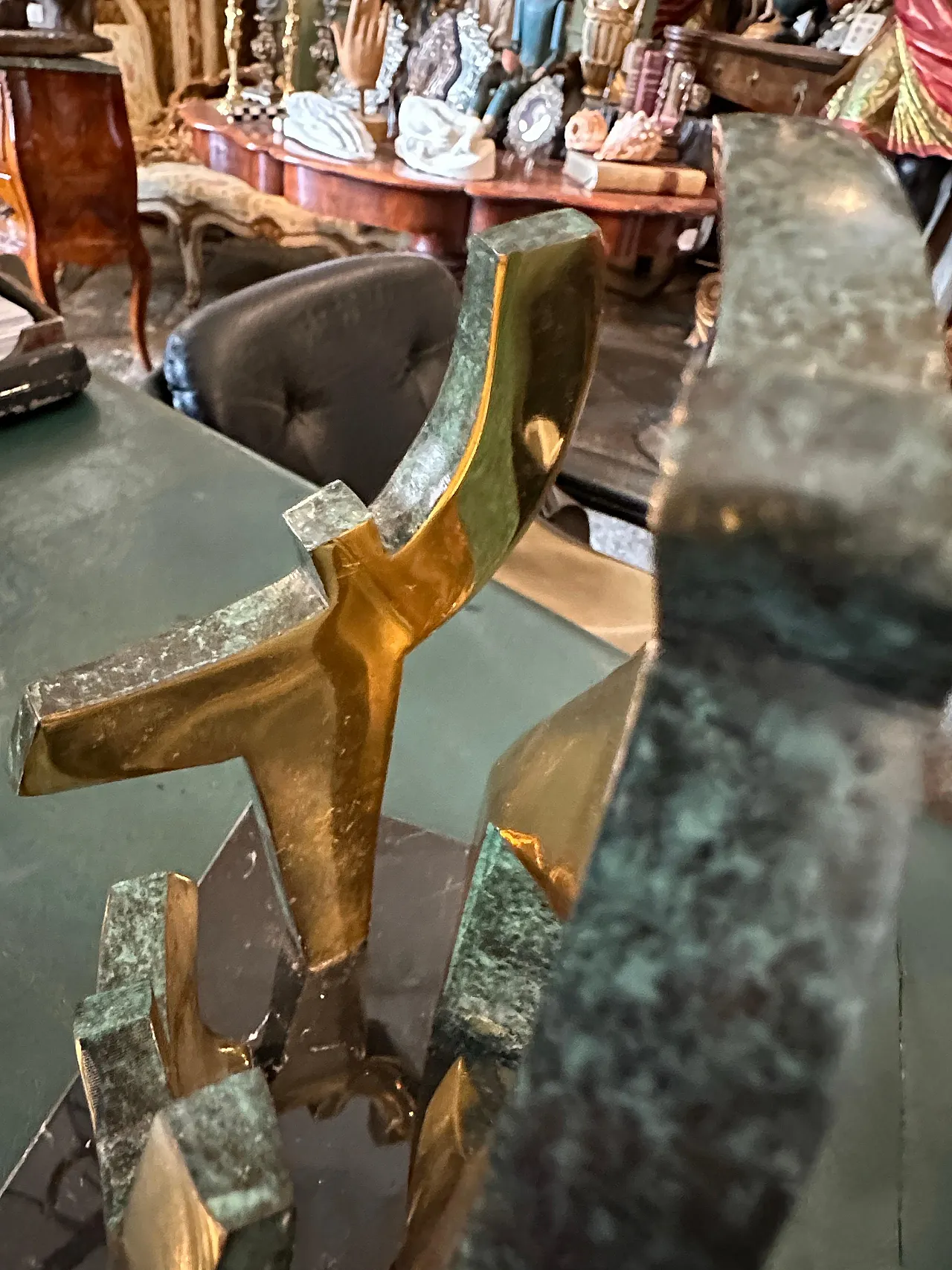 Gilded bronze and marble sculpture by Gaudio, 1990s 5