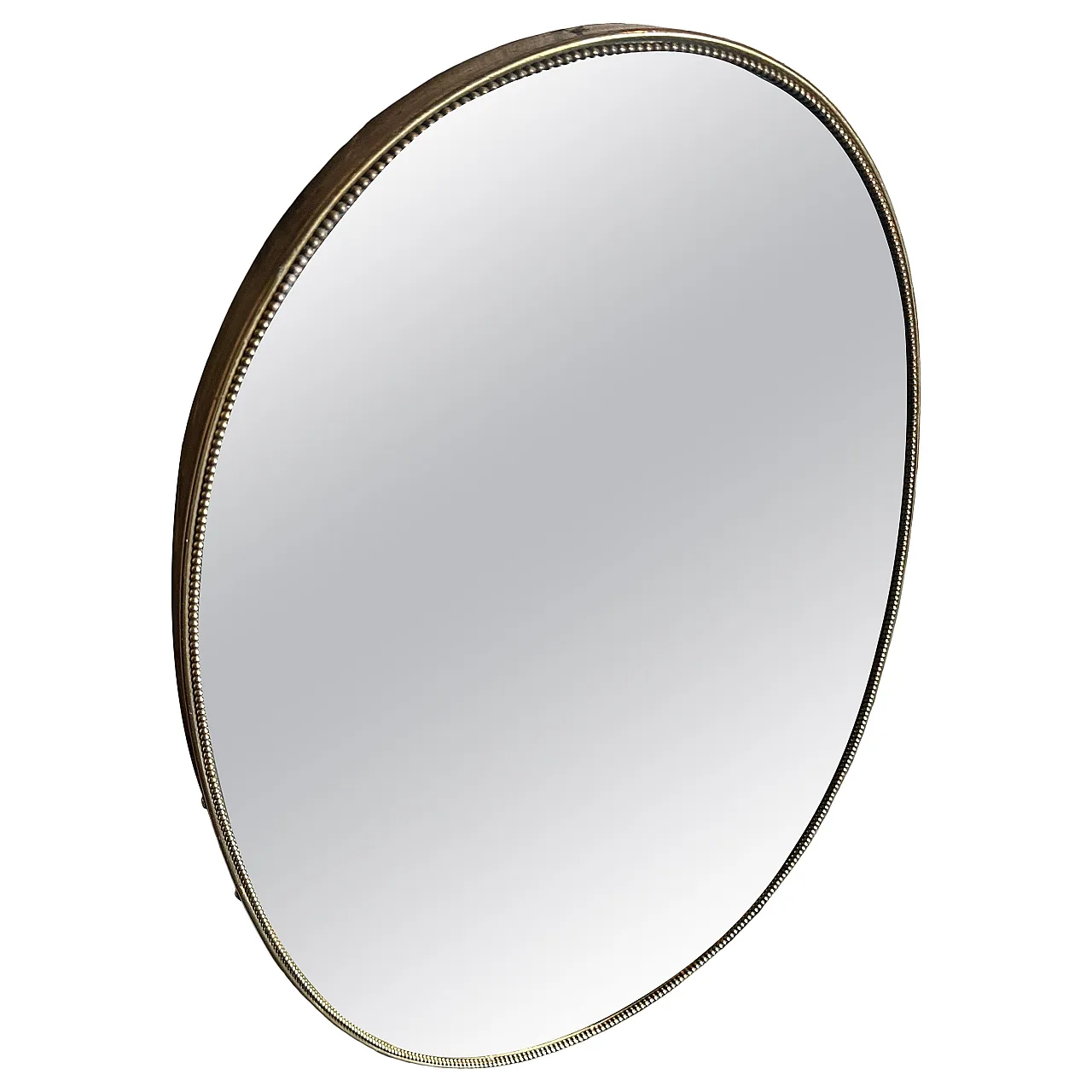 Specchio da parete ovale in ottone di Giò Ponti, anni '60 1