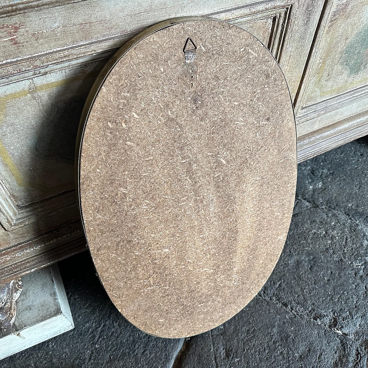 Specchio da parete ovale in ottone di Giò Ponti, anni '60 6