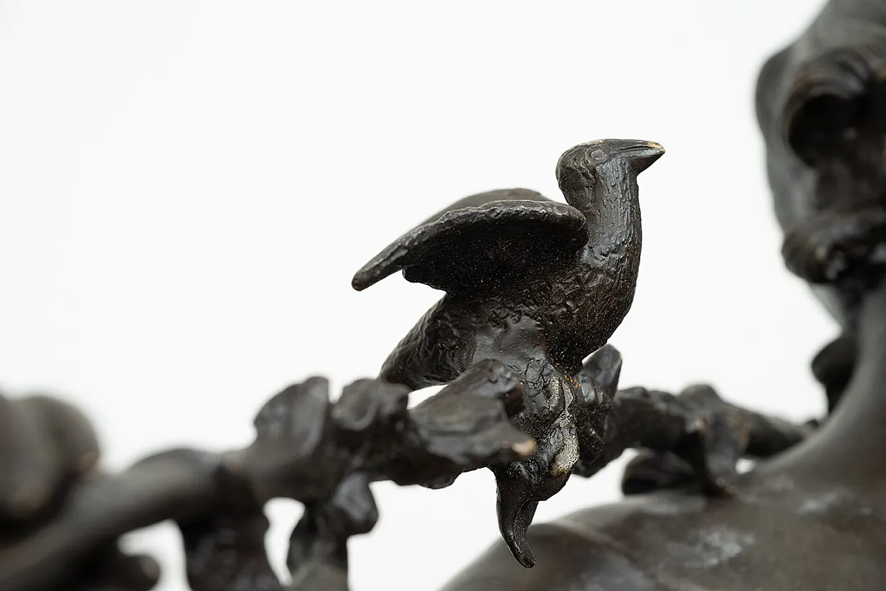 Glossy bronze sculpture Nimphe de Bois by Louis Moreau,  19th century 3