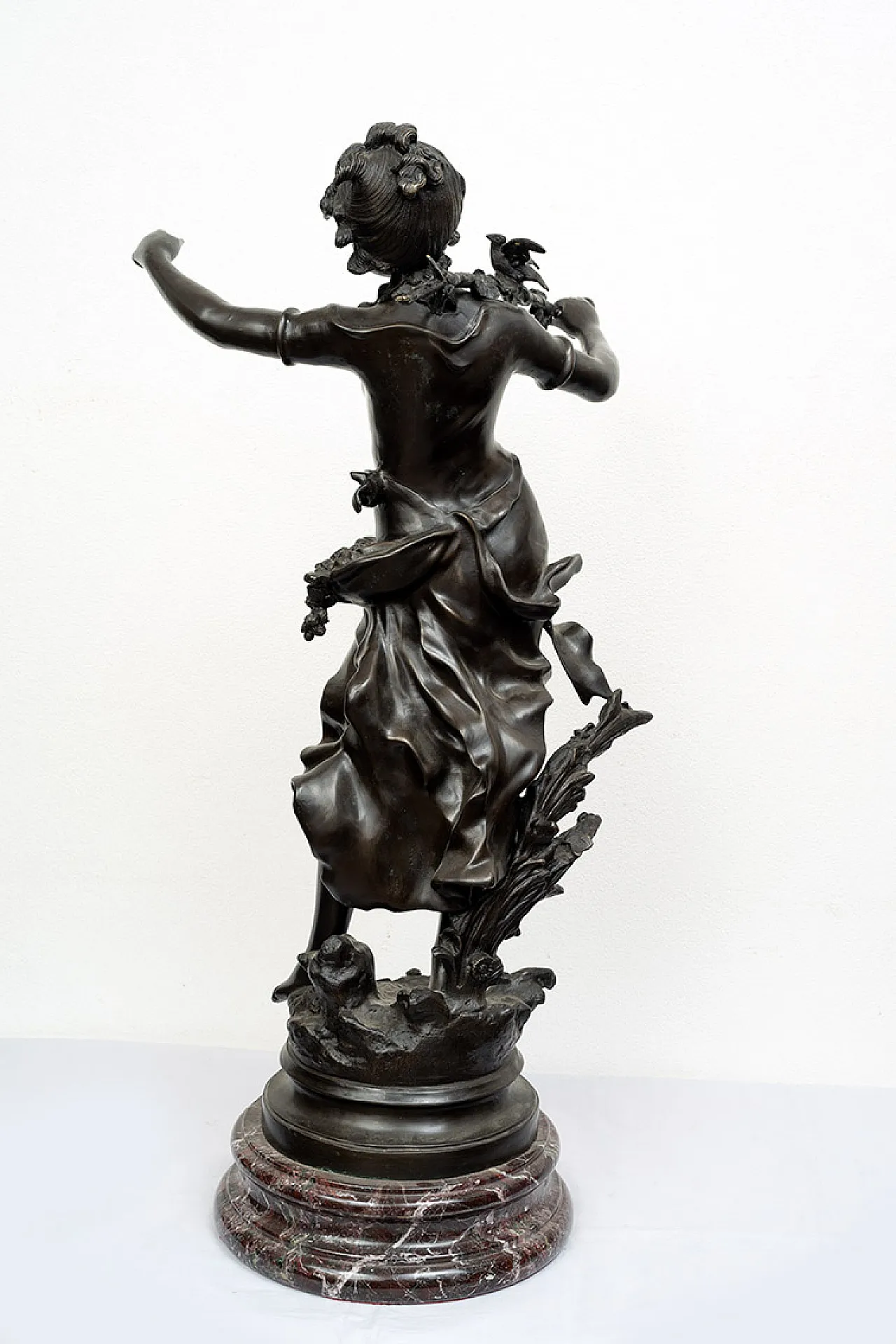 Glossy bronze sculpture Nimphe de Bois by Louis Moreau,  19th century 9