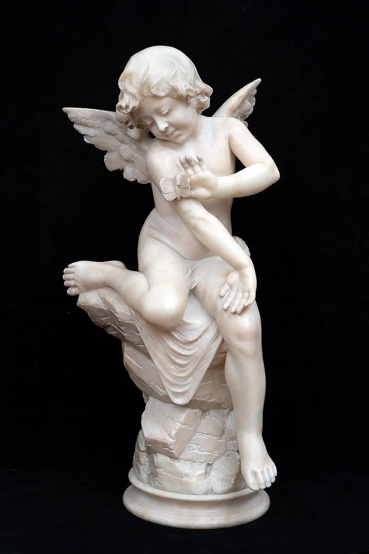 Cherubino Alato, scultura Napoleone III in alabastro, '800 1
