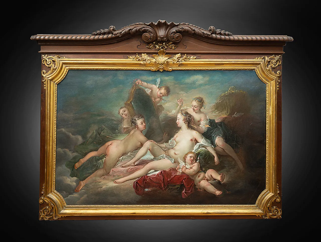 Oil painting on canvas in the manner of Francois Boucher, 18th century 1