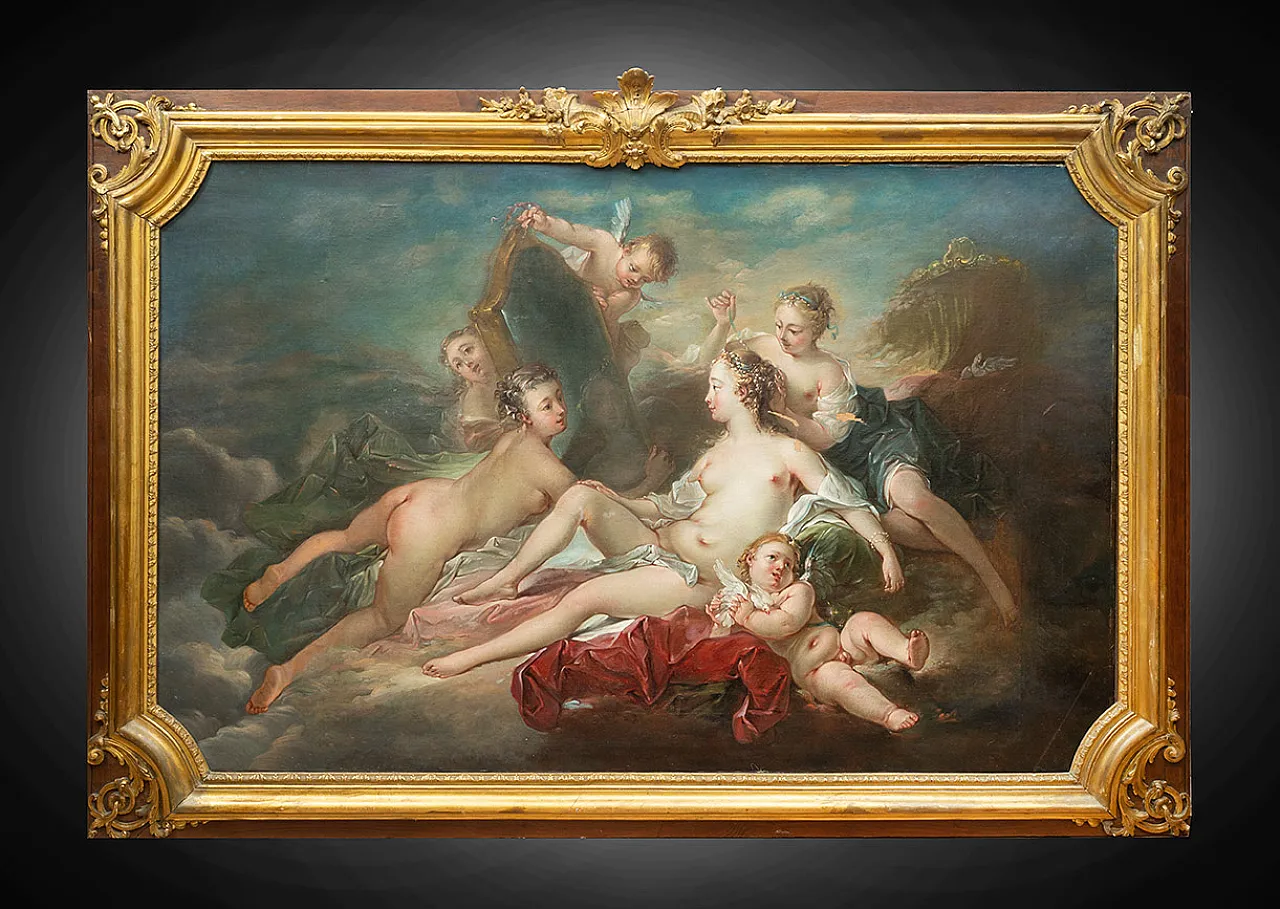 Oil painting on canvas in the manner of Francois Boucher, 18th century 8