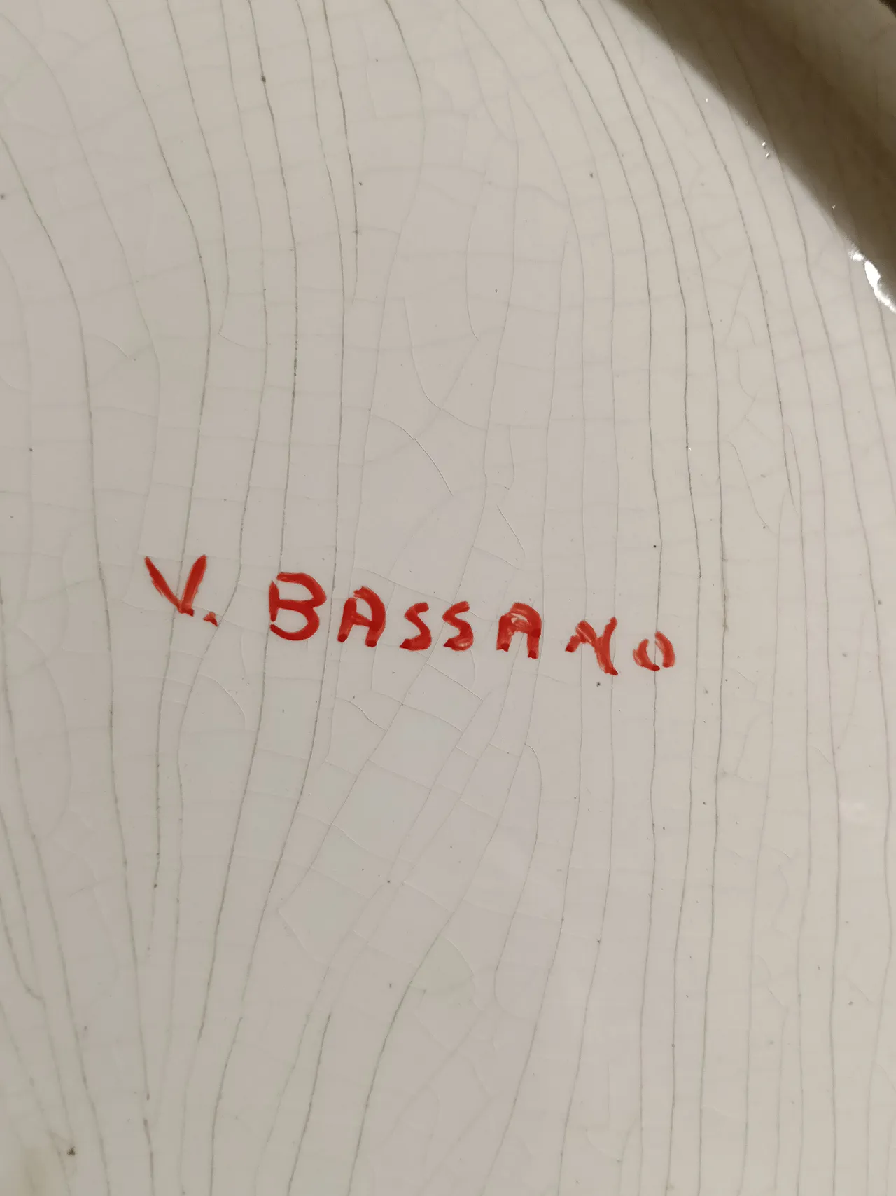 Grande piatto ceramica Vecchia Bassano, anni '60 12