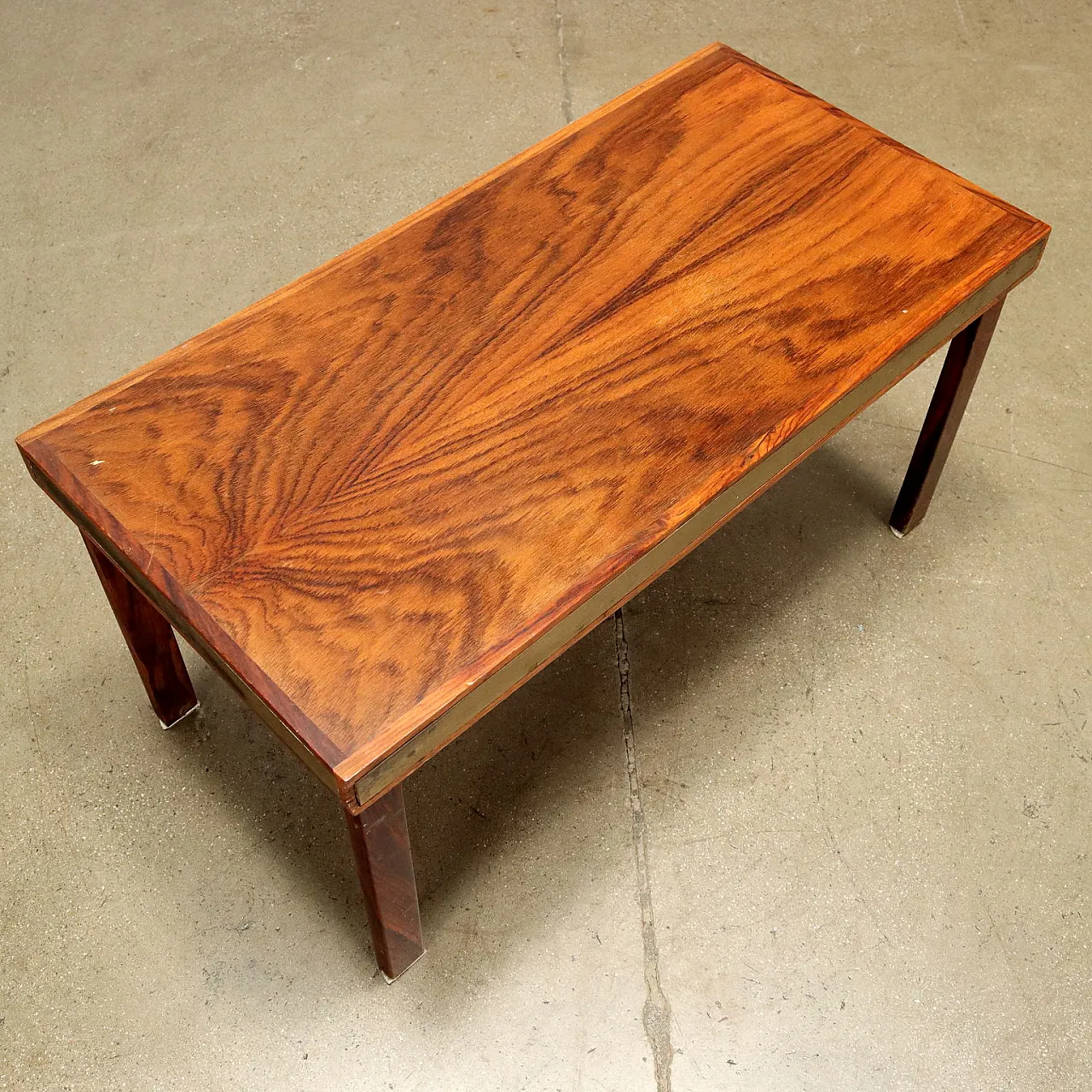 Wooden bench with upholstered cushion, 1960s 5