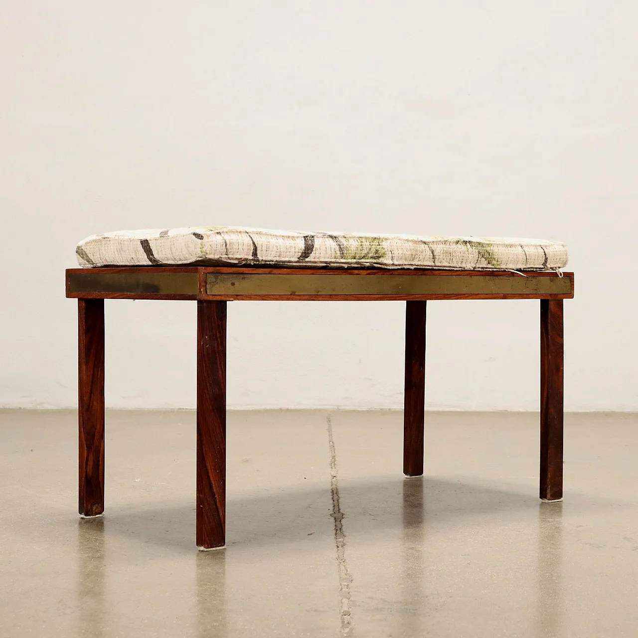 Wooden bench with upholstered cushion, 1960s 9