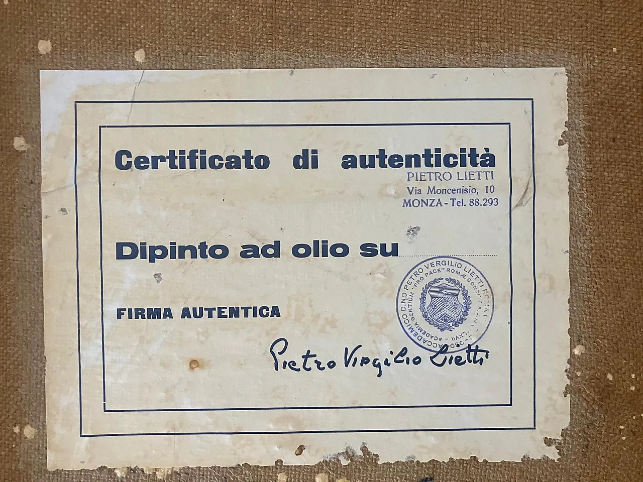 Pietro Virgilio Lietti, country road, oil on canvas 1