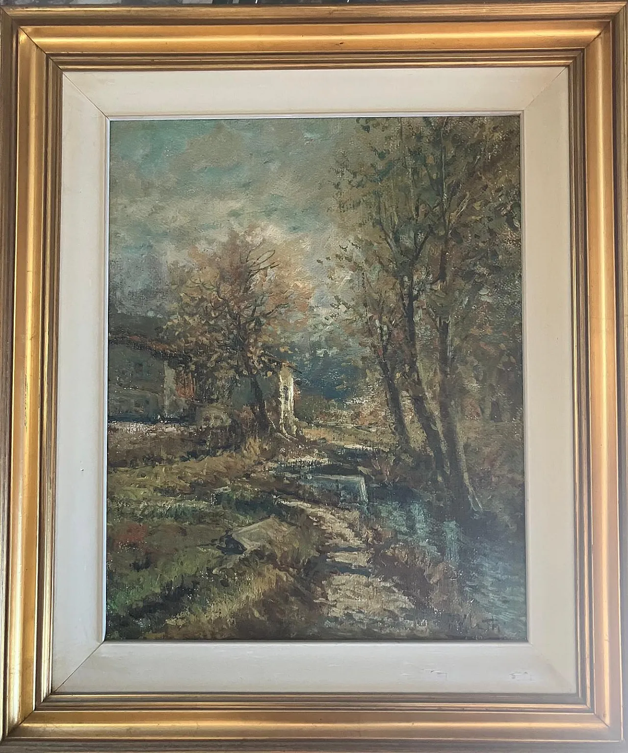 Pietro Virgilio Lietti, rural landscape, oil on canvas 1