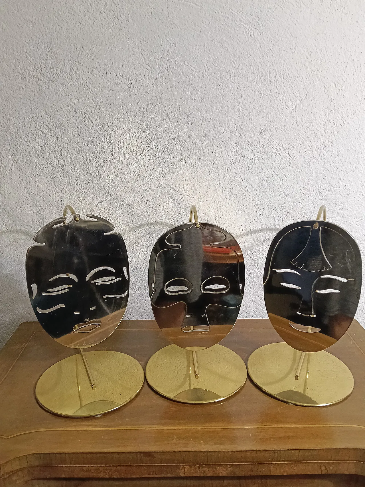 Lidia Selva Triptych The Gold Masks Luciano Frigerio by Desio 70s 3