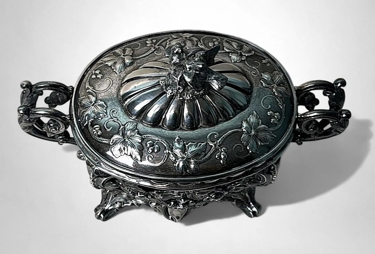 Zuccheriera in argento con rivestimento in vetro, metà '800 6