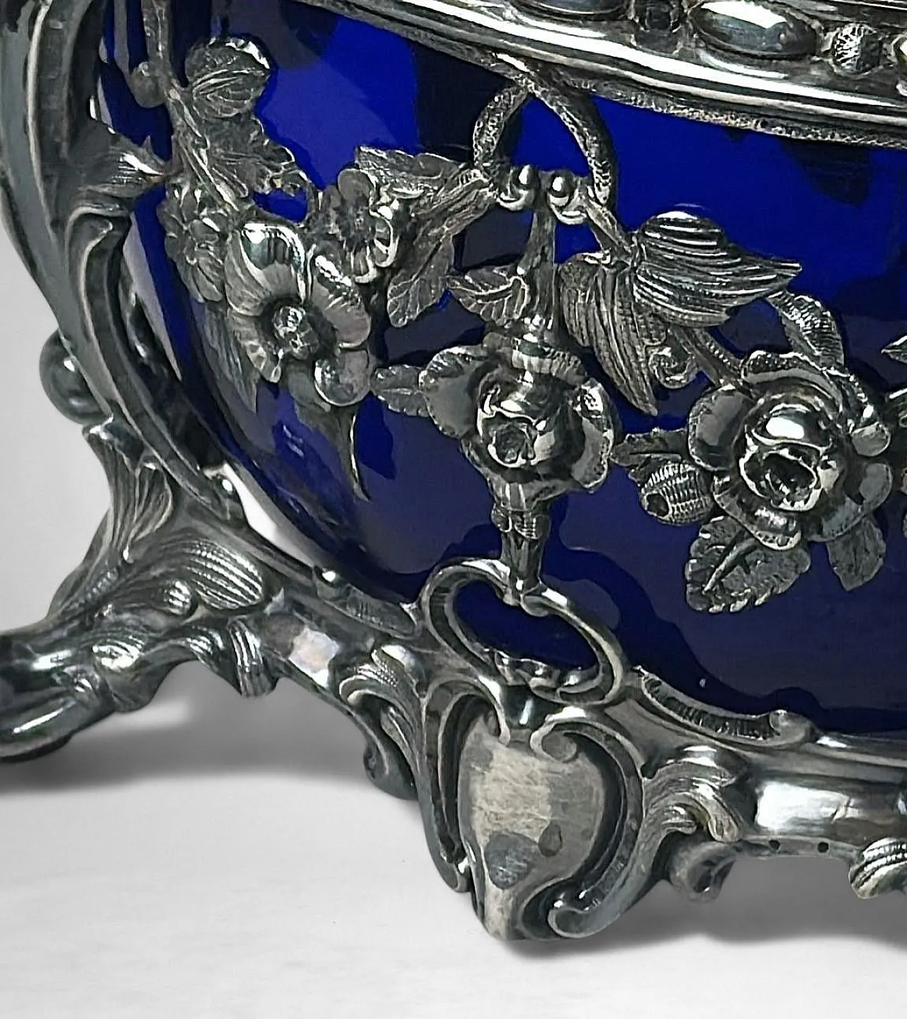 Zuccheriera in argento con rivestimento in vetro, metà '800 10