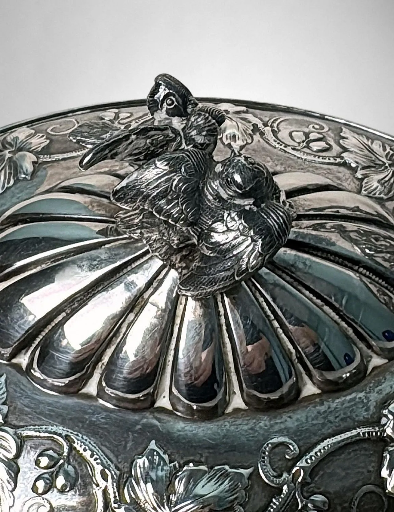 Zuccheriera in argento con rivestimento in vetro, metà '800 11