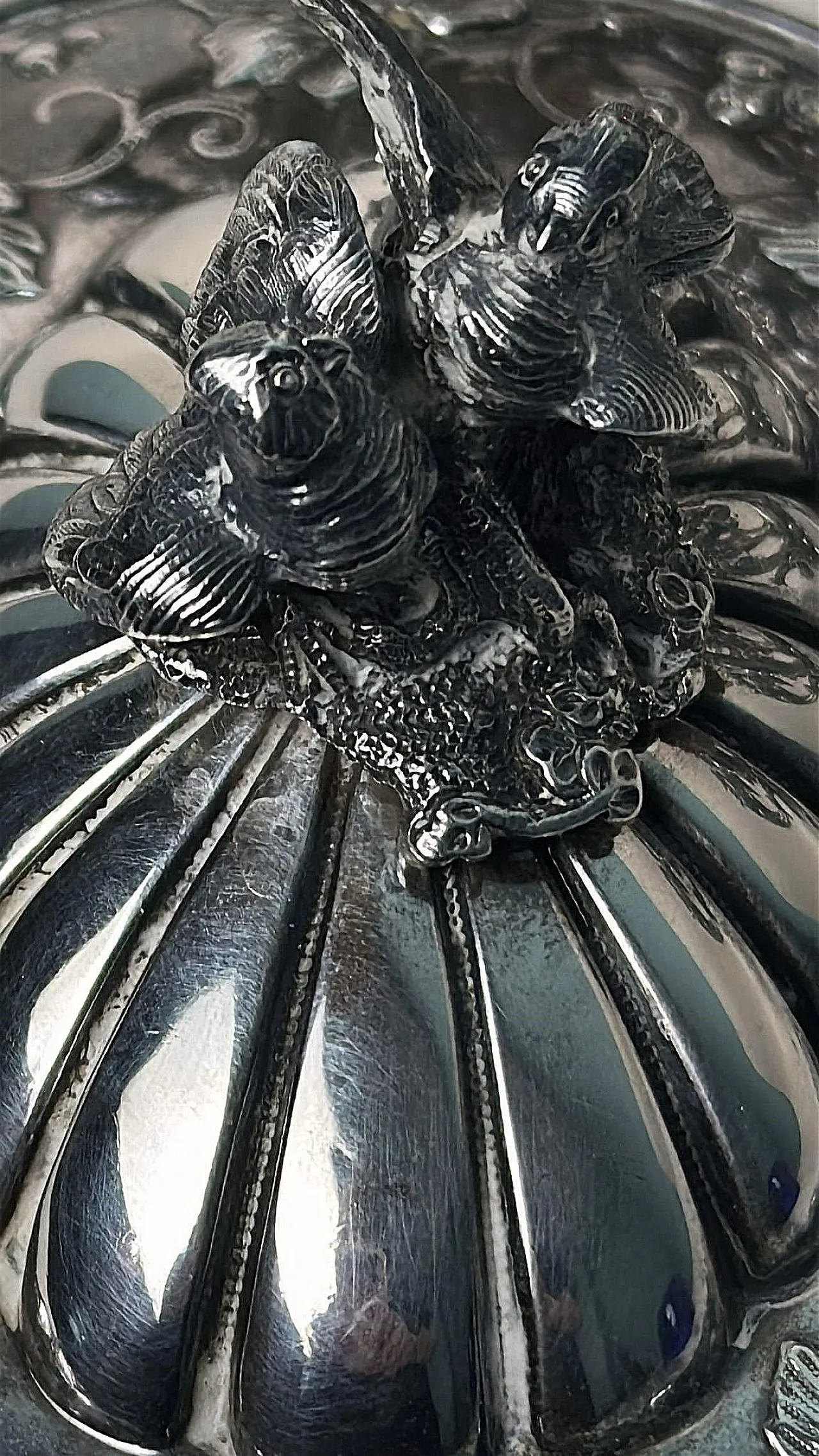 Zuccheriera in argento con rivestimento in vetro, metà '800 12