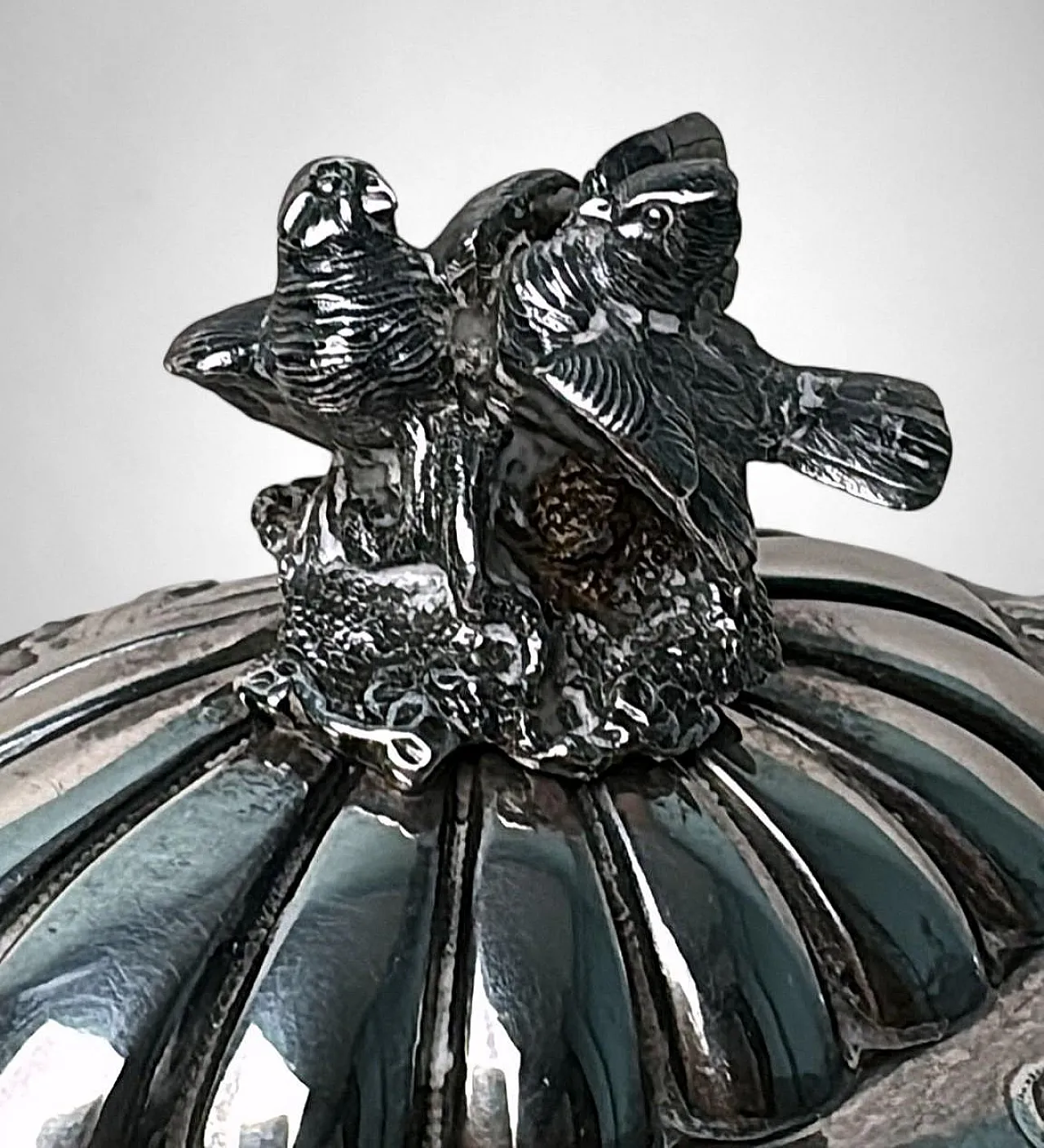 Zuccheriera in argento con rivestimento in vetro, metà '800 13